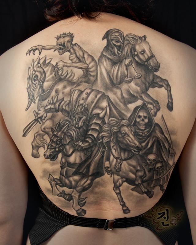 Four Horsemen of the Apocolypse by Jin O TattooNOW Four Horsemen of the Apocolypse by Jin O TattooNOW